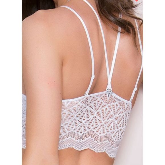 (Lot of 3) Delicate Nude Longline Lace "Choker" Bralette Size Medium/Large - Picture 7 of 7